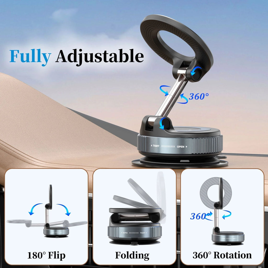 Magnetic Suction Cup - 360° Stretchable Phone Holder with Vacuum Seal