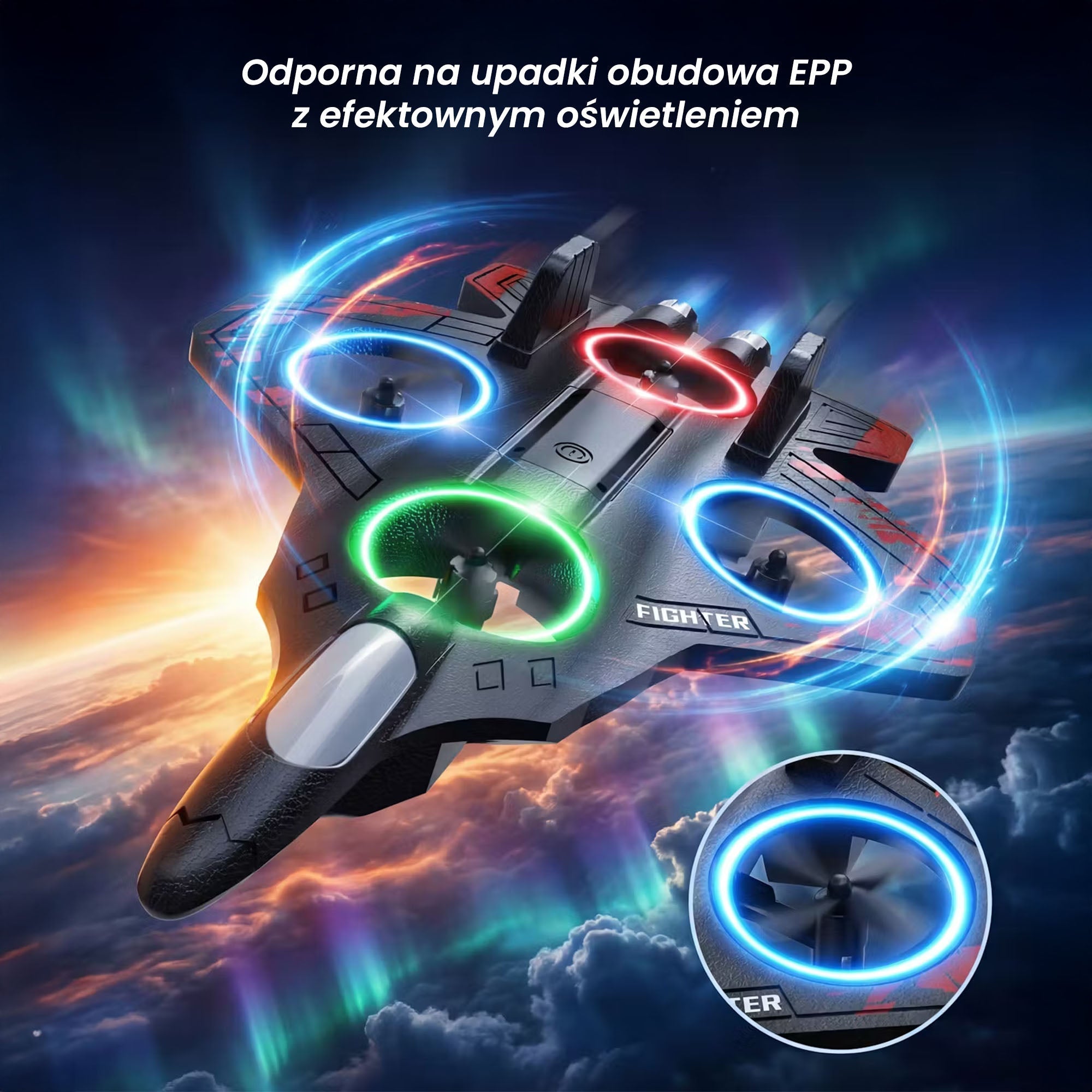 Glider Flying Helicopter RC Hobby Jet Plane 2.4G Stunt Remote Control Foam Fighter Airplane Toy With Light