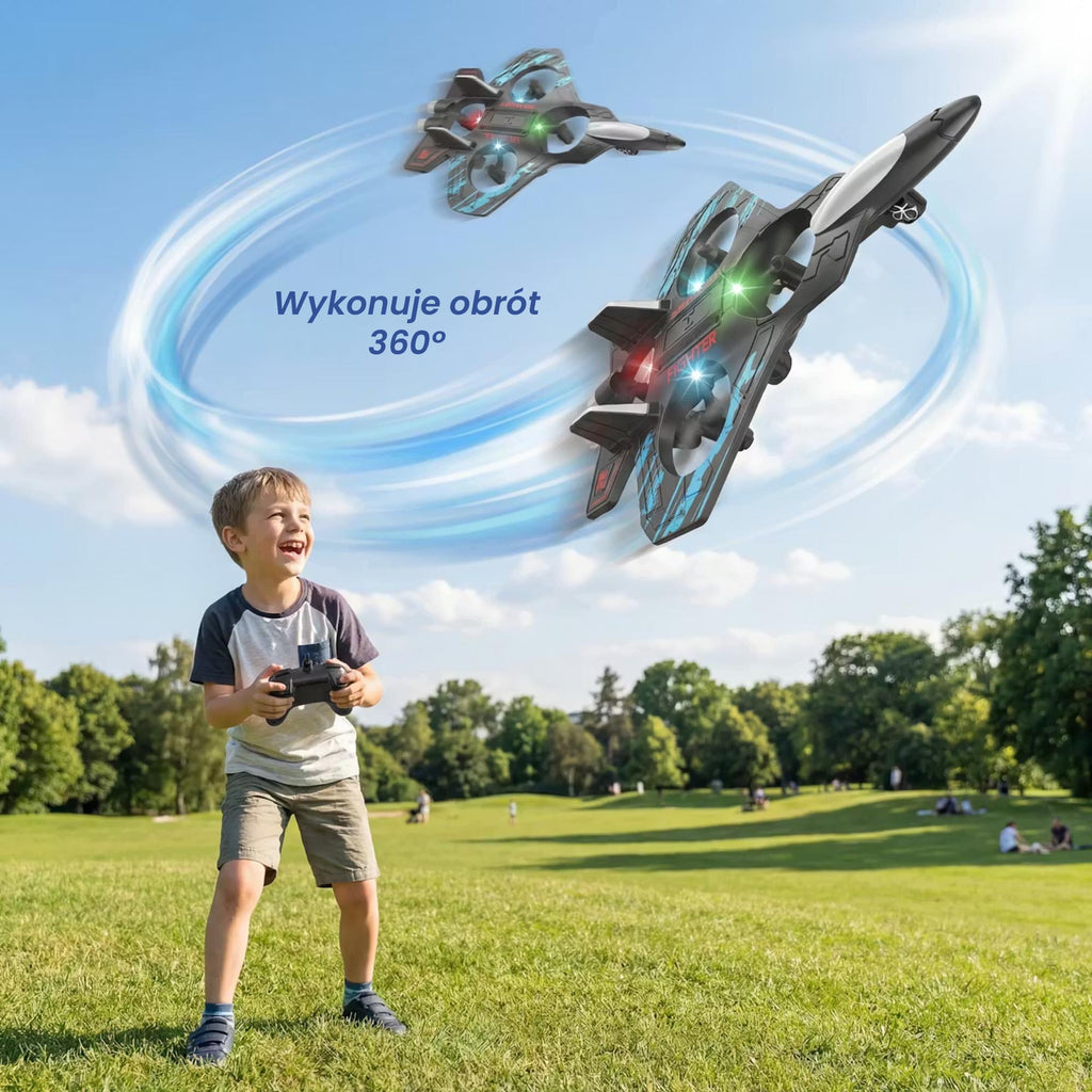Glider Flying Helicopter RC Hobby Jet Plane 2.4G Stunt Remote Control Foam Fighter Airplane Toy With Light