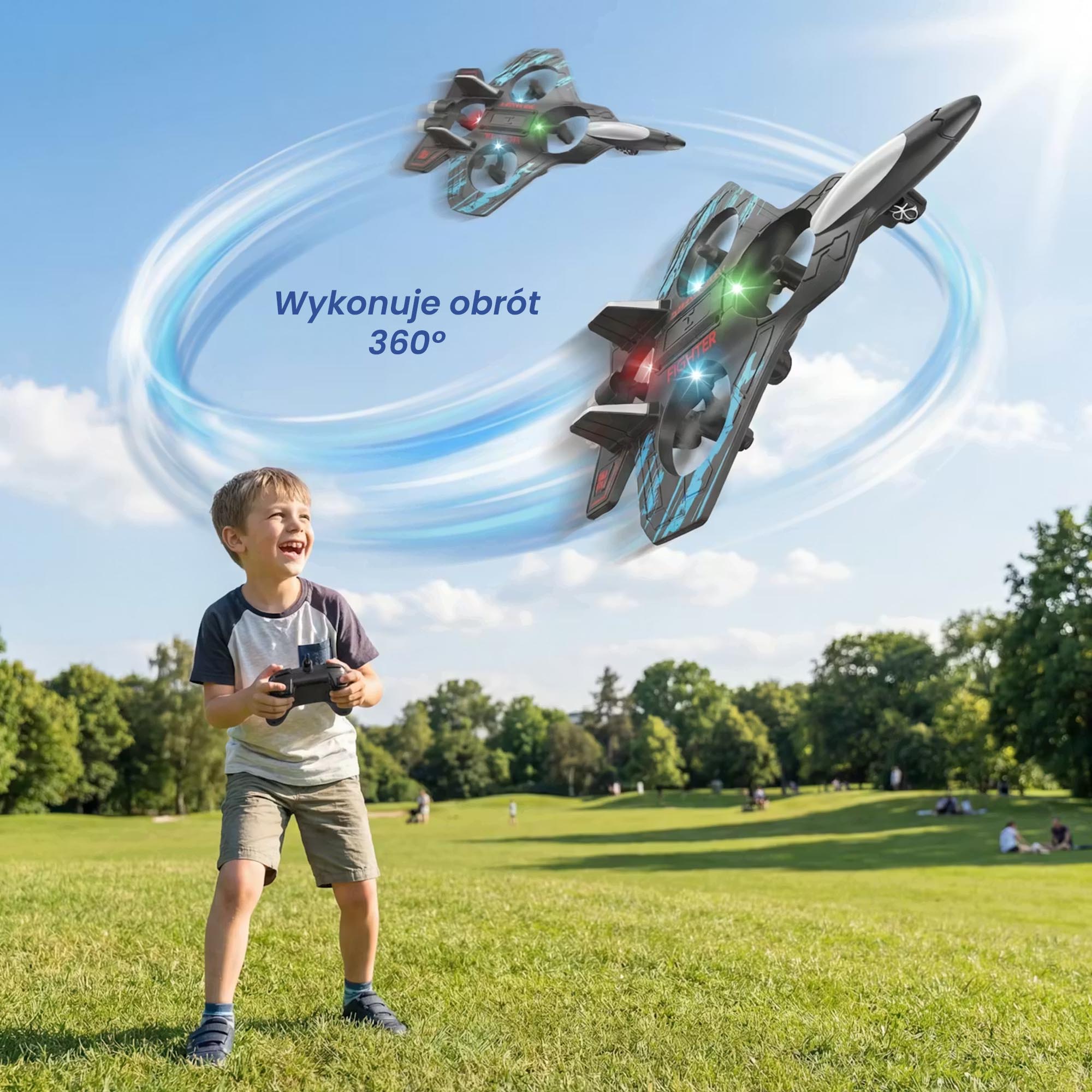 Glider Flying Helicopter RC Hobby Jet Plane 2.4G Stunt Remote Control Foam Fighter Airplane Toy With Light