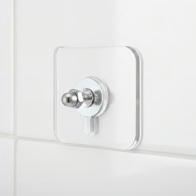 Transparent No-Drill Adhesive Wall Hook Set