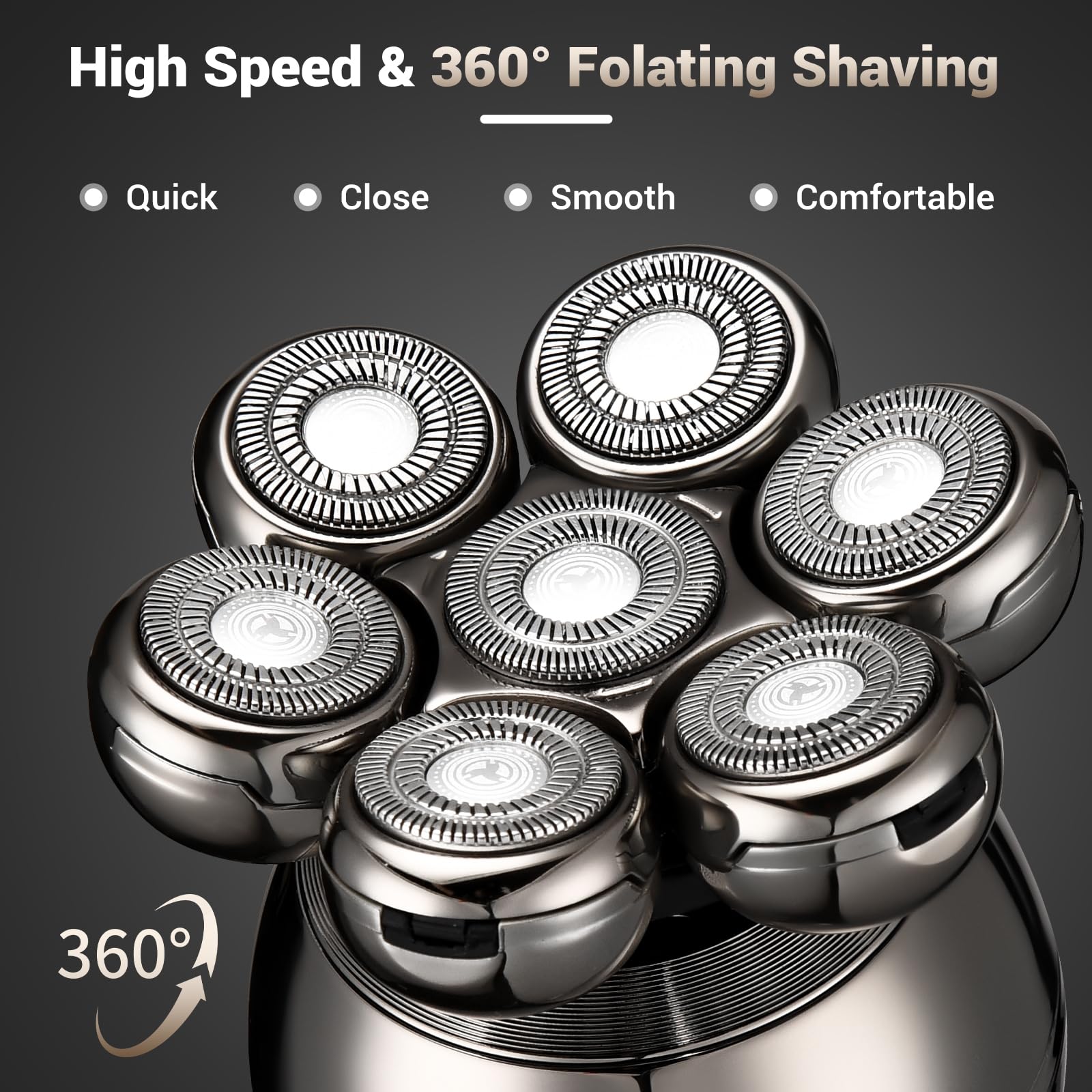 Rechargeable Wet/Dry Use Electric Razor Head &amp; Body Hair Shavers