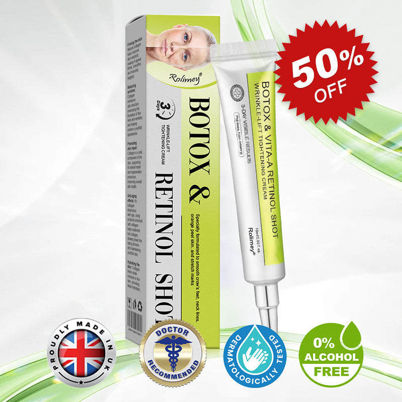 💫👨‍⚕️Made and shipped from the UK 💫Rolimey® Botox & Vita-A Retinol Shot Wrinkle-Lift Tightening cream - Last Day Promotion 70% OFF