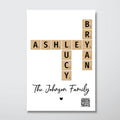 Family Crossword Art - Created In A Moment, Treasured Forever - Personalized Poster