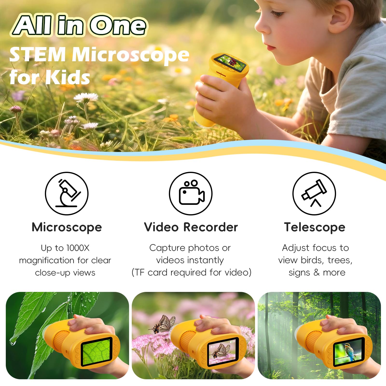 Alotwan Microscope for Kids 1000X Digital