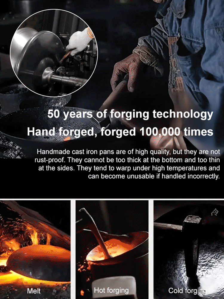 🔥【Hand-made Hammered Pot】Unlock Culinary Mastery with Japan's Legendary Rust-Free Iron Pan!