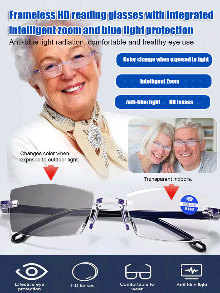 【Smart zoom blue light protection HD reading glasses】💥50%OFF