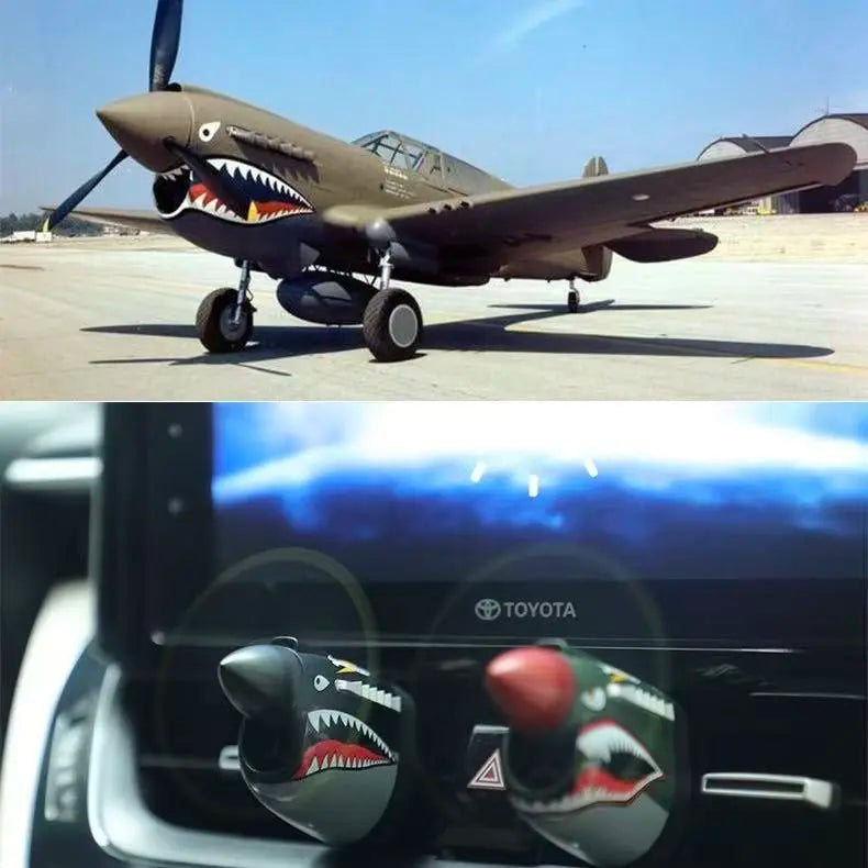 P-40 Warhawk Plane Car Air Freshener | Vintage Fighter Jet Vent Clip for Men