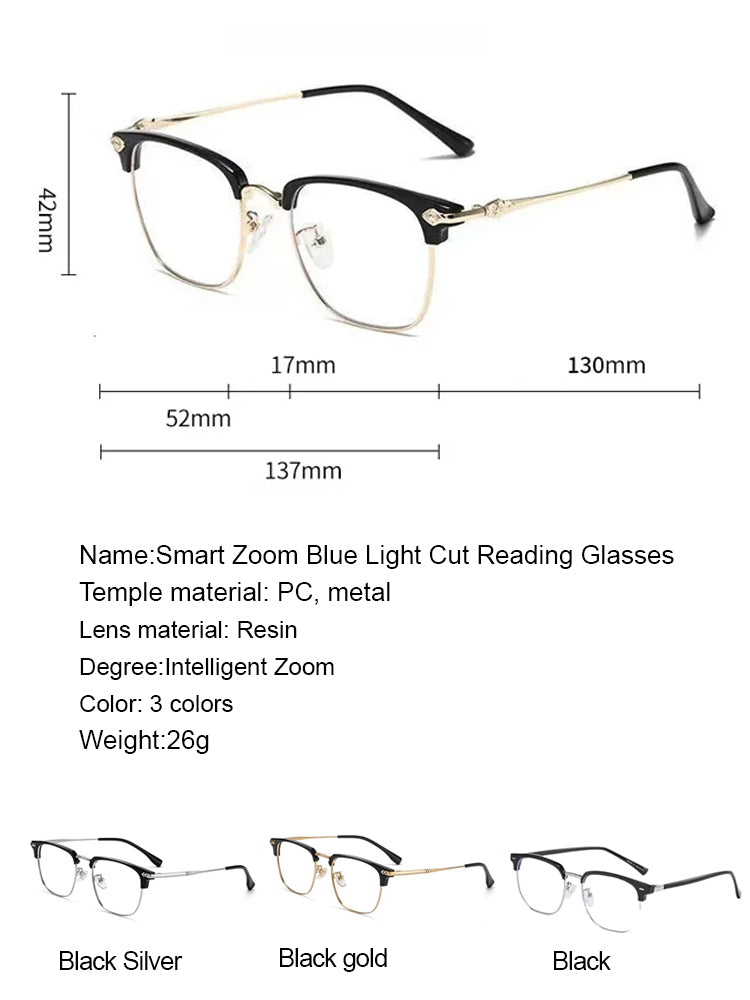 🔥Automatic zoom blue light blocking reading glasses