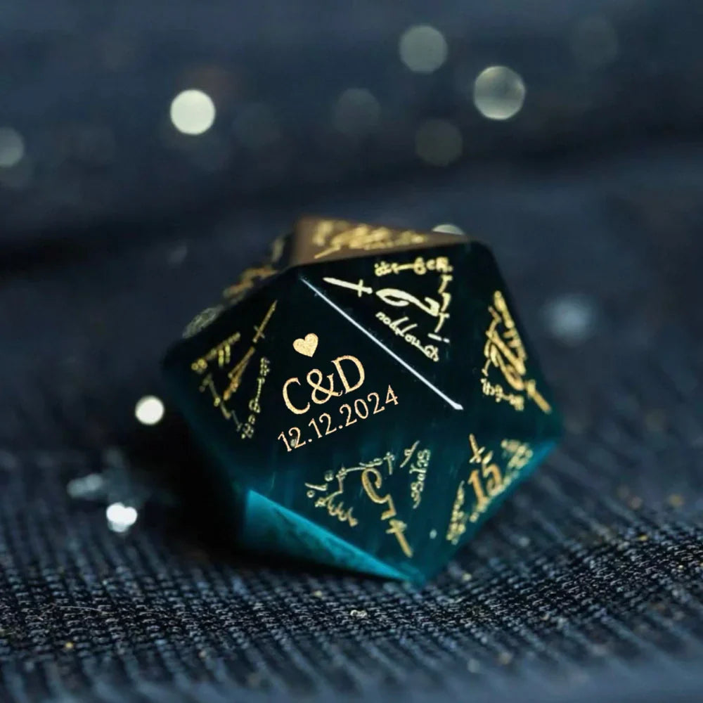 Custom Anniversary D20 Dice – Personalized D&D Gift