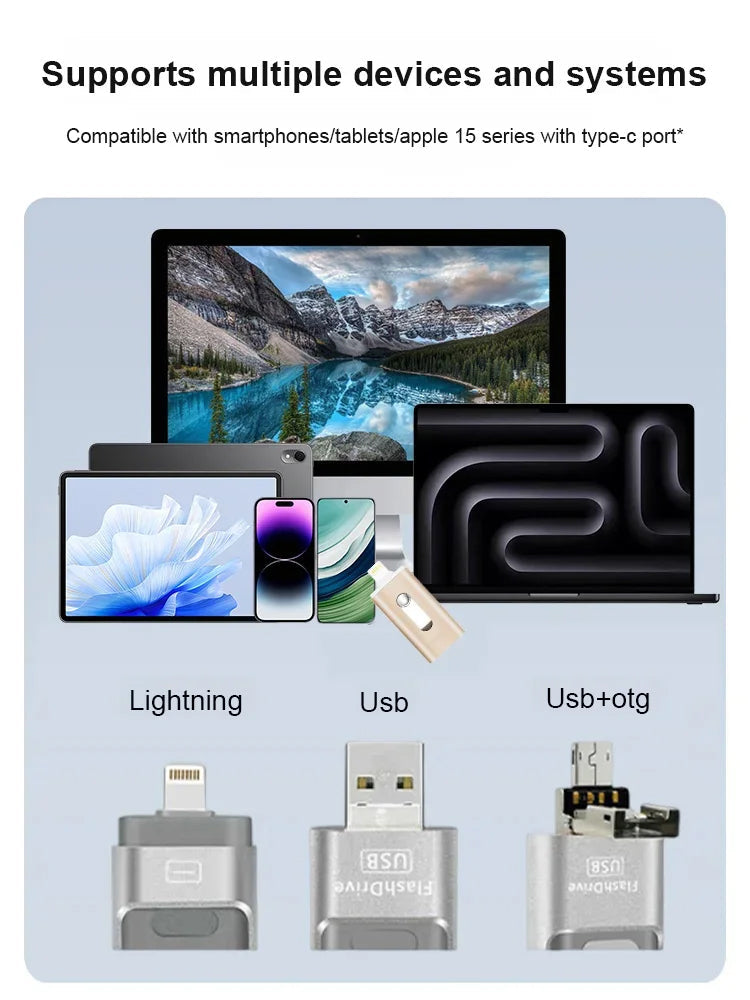 【Dual-purpose 3-in-1 high-speed large-capacity flash memory USB drive】50%OFF