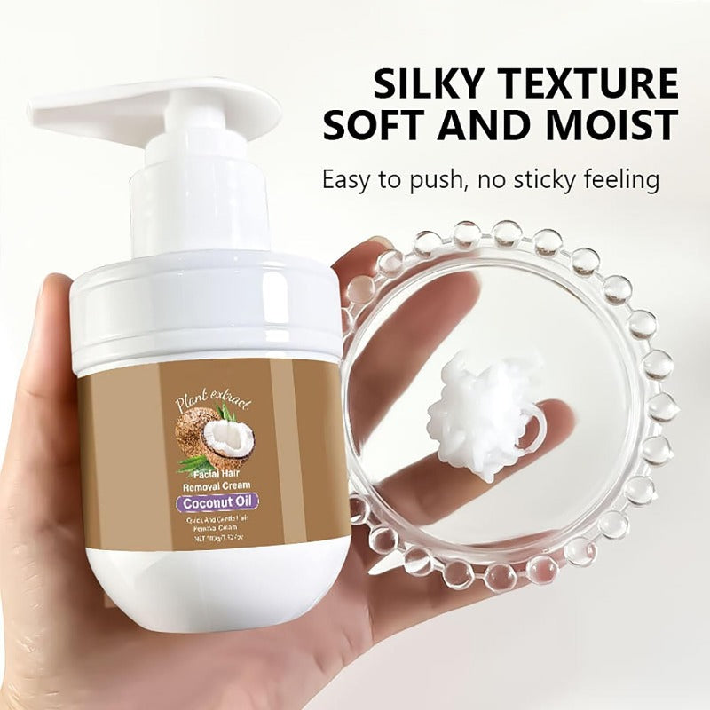 Coconut Oil Facial & Body Hair Removal Cream – Gentle & Moisturizing