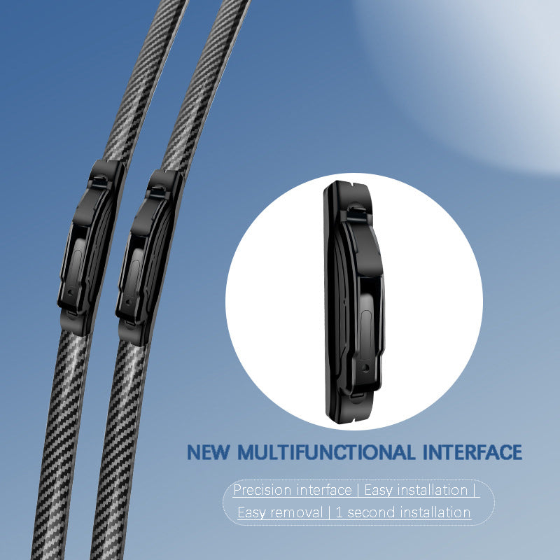 Quiet, Boneless Carbon Fiber Windscreen Wipers