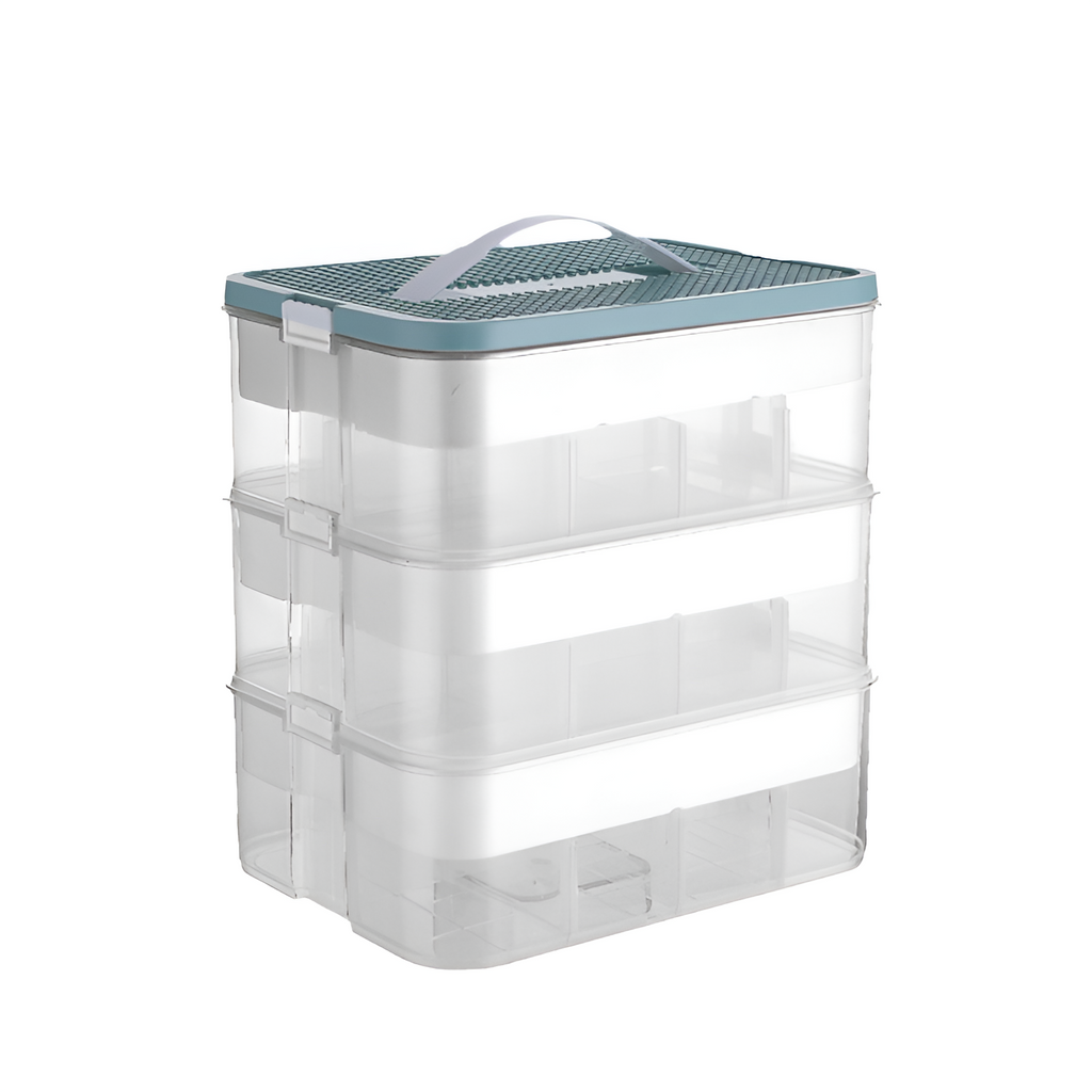 Household building block storage box layered stackable Lego storage box children's toy parts desktop