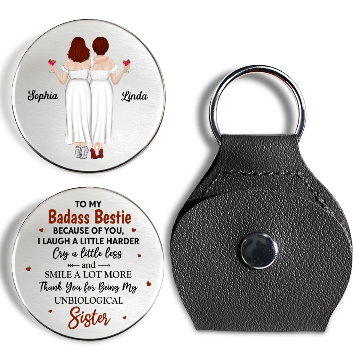 Because Of You I Laugh A Little Harder 2 - Personalized Custom Pocket Hug