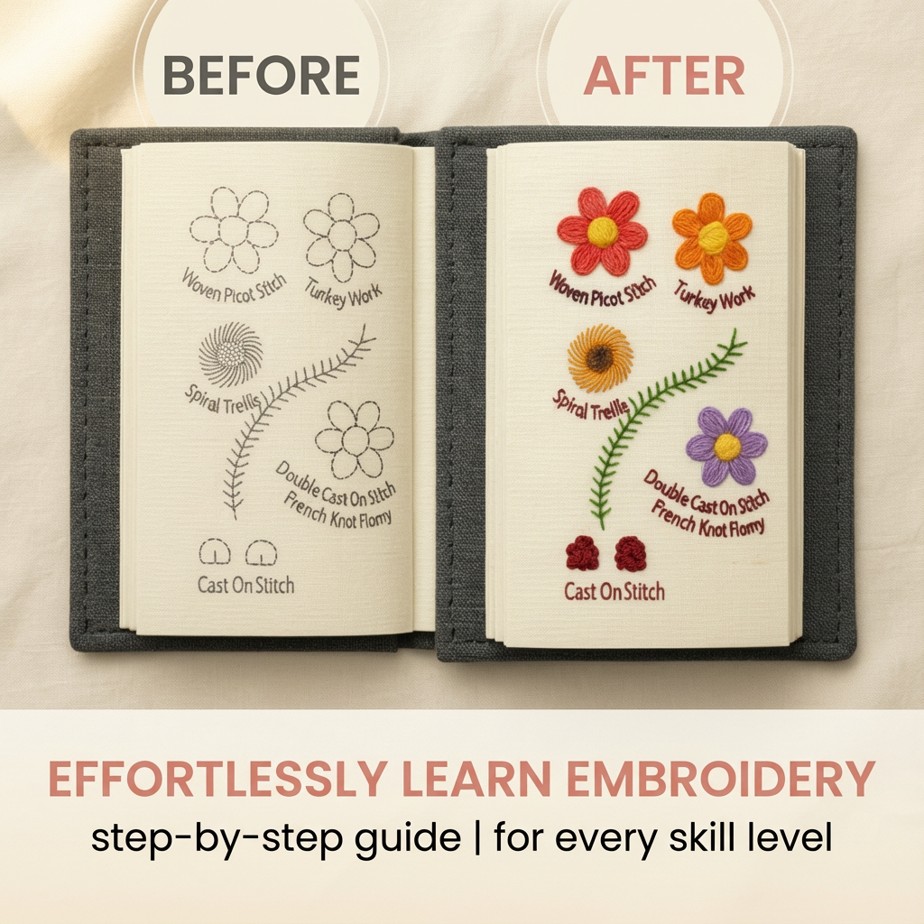 Embroidery Stitch Book for Moms and Kids