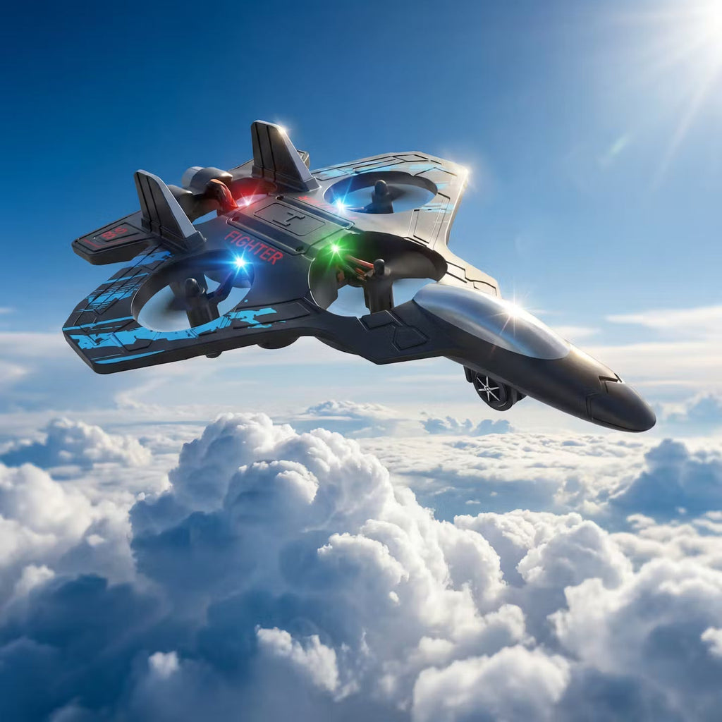 Glider Flying Helicopter RC Hobby Jet Plane 2.4G Stunt Remote Control Foam Fighter Airplane Toy With Light