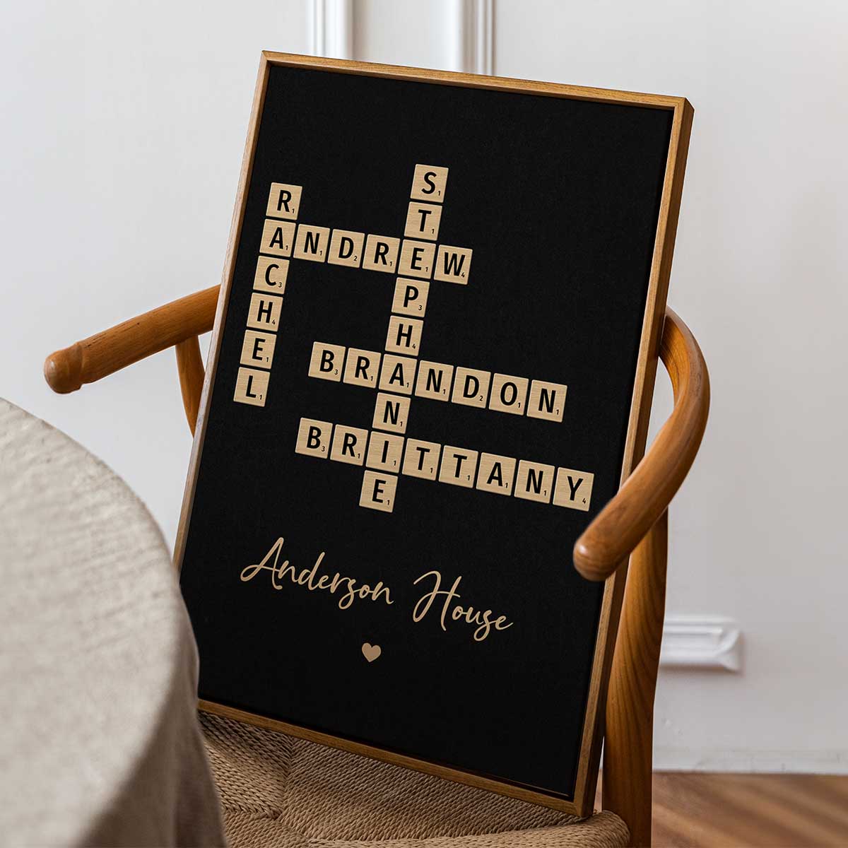 Family Crossword Art - Created In A Moment, Treasured Forever - Personalized Poster