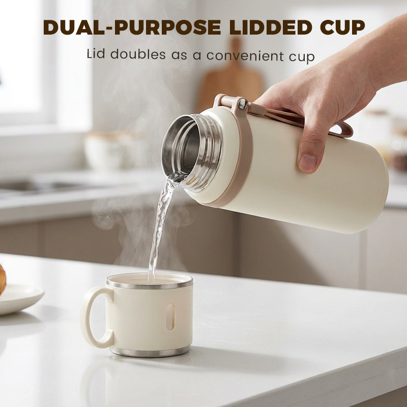 🏆Flash Sale 59% OFF⚡5K+ SOLD! 💥Stainless Steel Vacuum Insulated Bottle with Lidded Cup