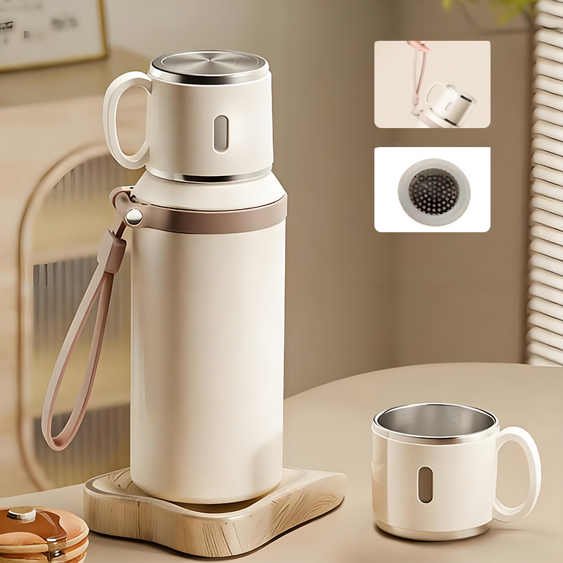 🏆Flash Sale 59% OFF⚡5K+ SOLD! 💥Stainless Steel Vacuum Insulated Bottle with Lidded Cup