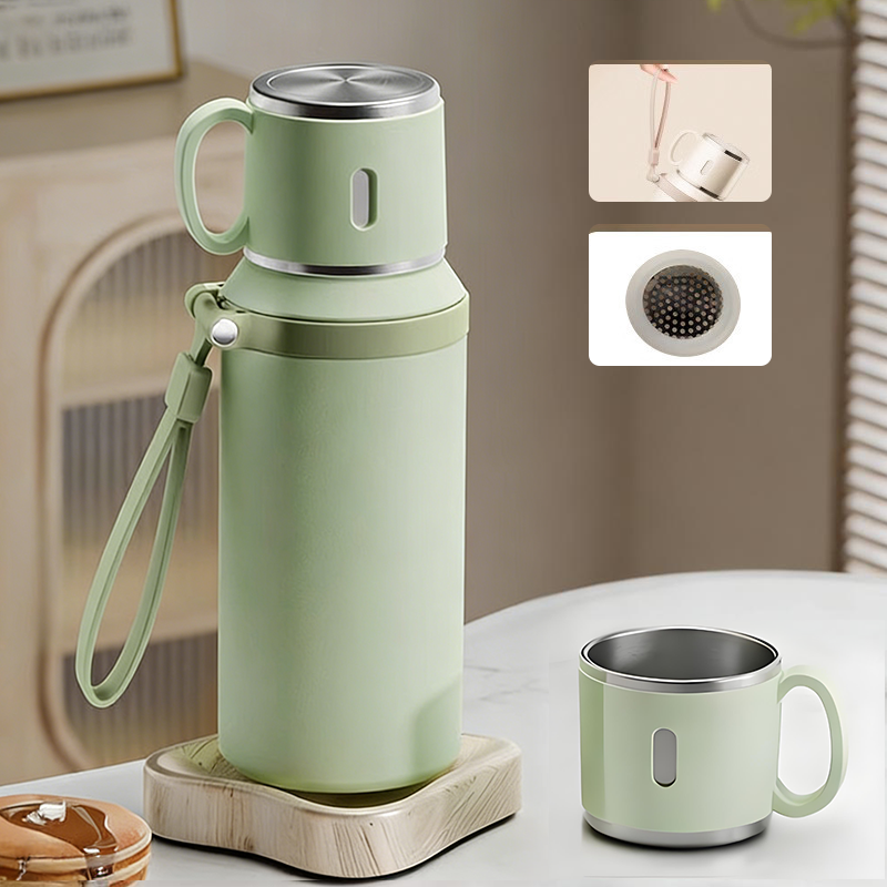 🏆Flash Sale 59% OFF⚡5K+ SOLD! 💥Stainless Steel Vacuum Insulated Bottle with Lidded Cup