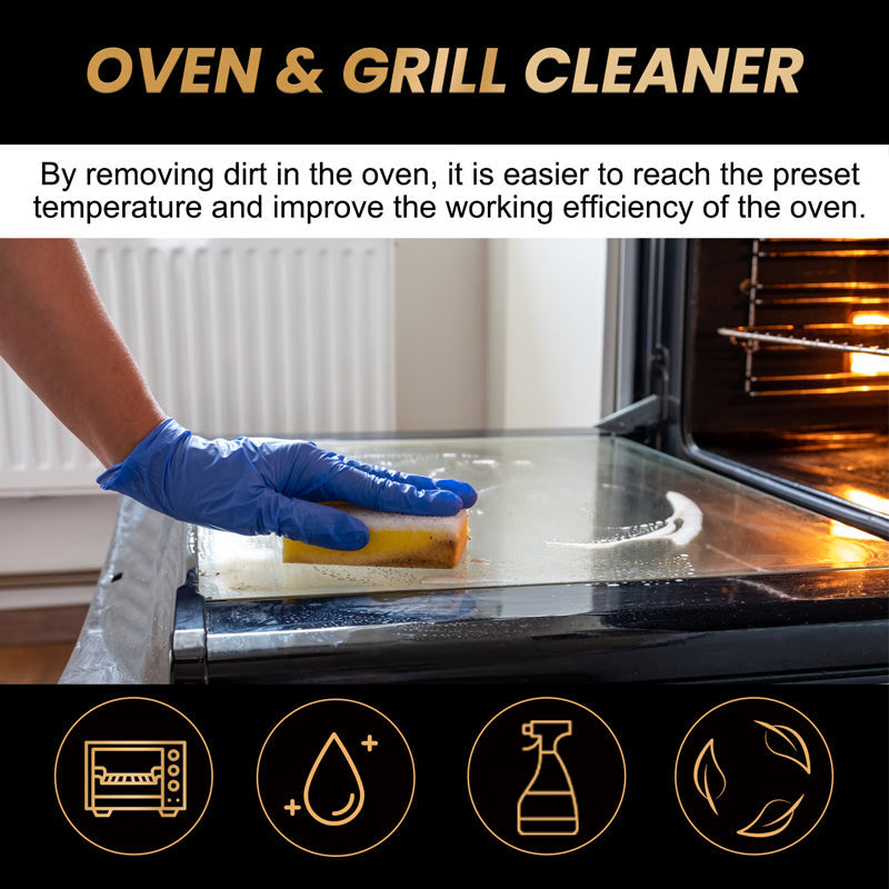 ✨ Oven & Grill Cleaner Spray – Dissolves Grease in 5 Mins, No Scrubbing & Eliminates Odors 🔥  21 Reviews