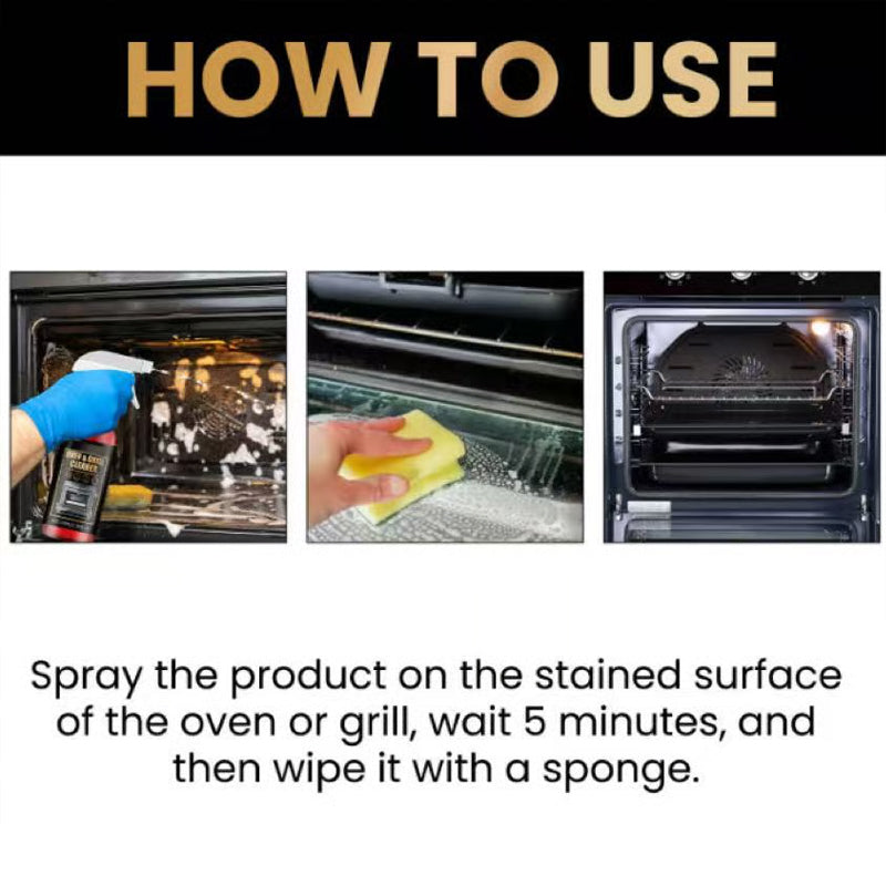 ✨ Oven & Grill Cleaner Spray – Dissolves Grease in 5 Mins, No Scrubbing & Eliminates Odors 🔥  21 Reviews