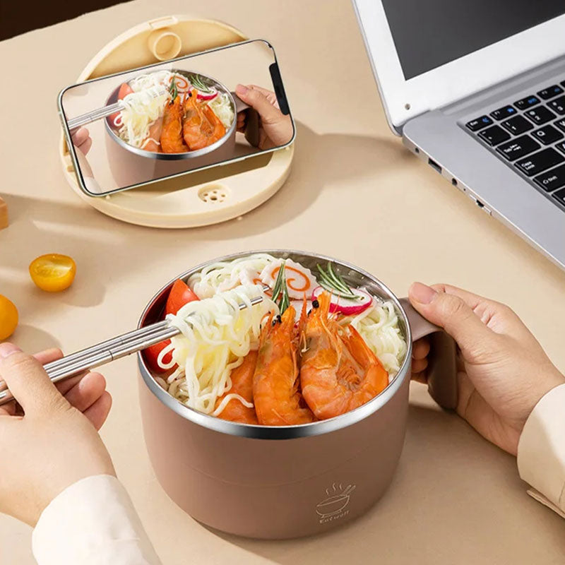 💕304 Stainless Steel Multi-Purpose Anti-Scald Large-Capacity Instant Noodle Bowl