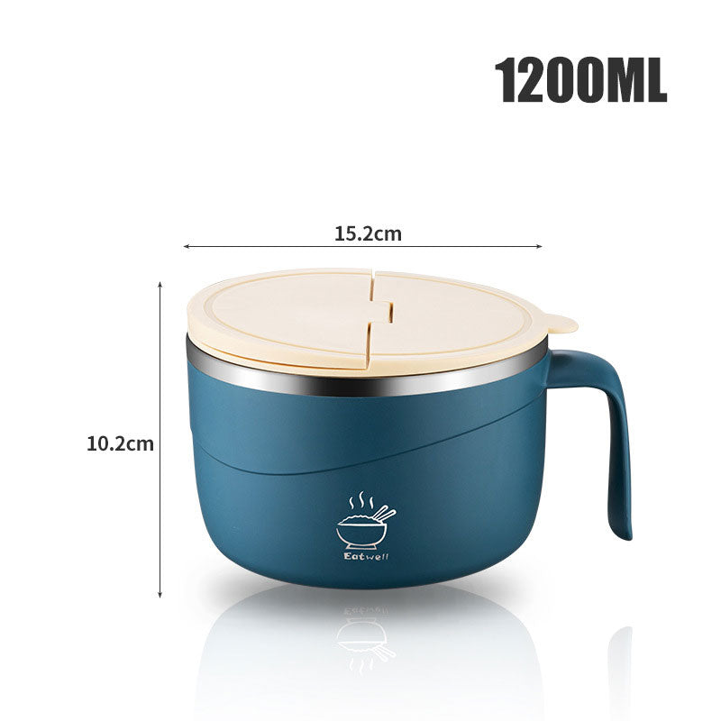 💕304 Stainless Steel Multi-Purpose Anti-Scald Large-Capacity Instant Noodle Bowl
