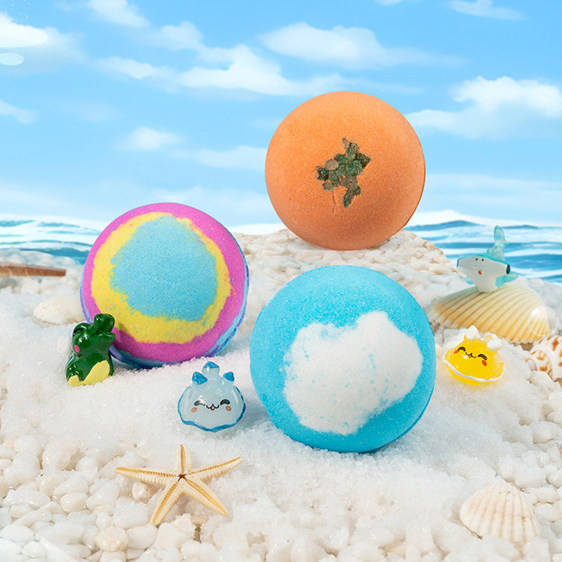 💙12Pcs 60g Ocean Toy Shower Bombs for Kids Bathing Stress Relief Aroma Therapy Spa Salt Ball🐳 🎁