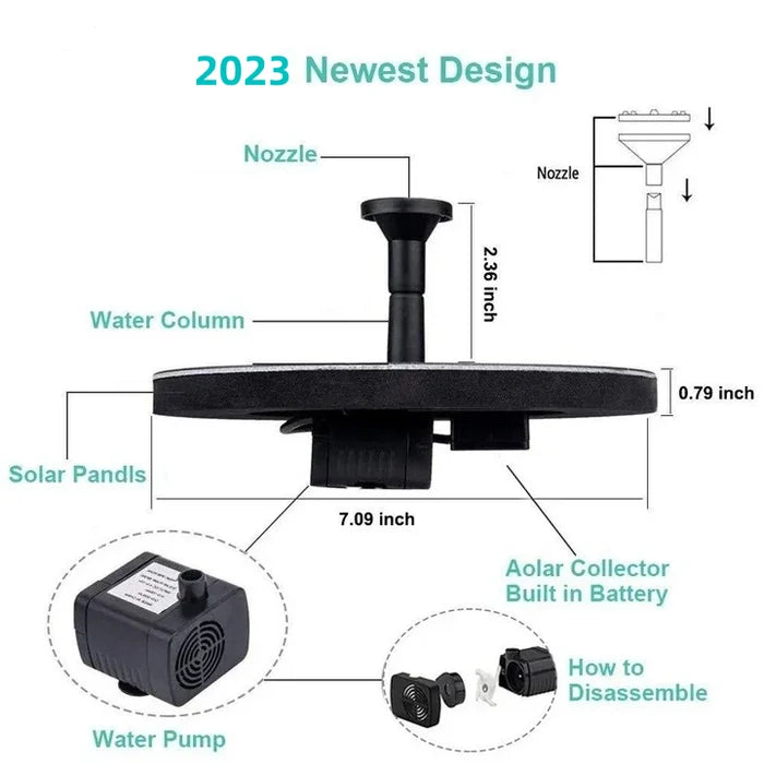 ⏳Time-Limited Special⏰Compact Solar Bird Fountain Pump – Keep Your Garden Alive! 🐦️