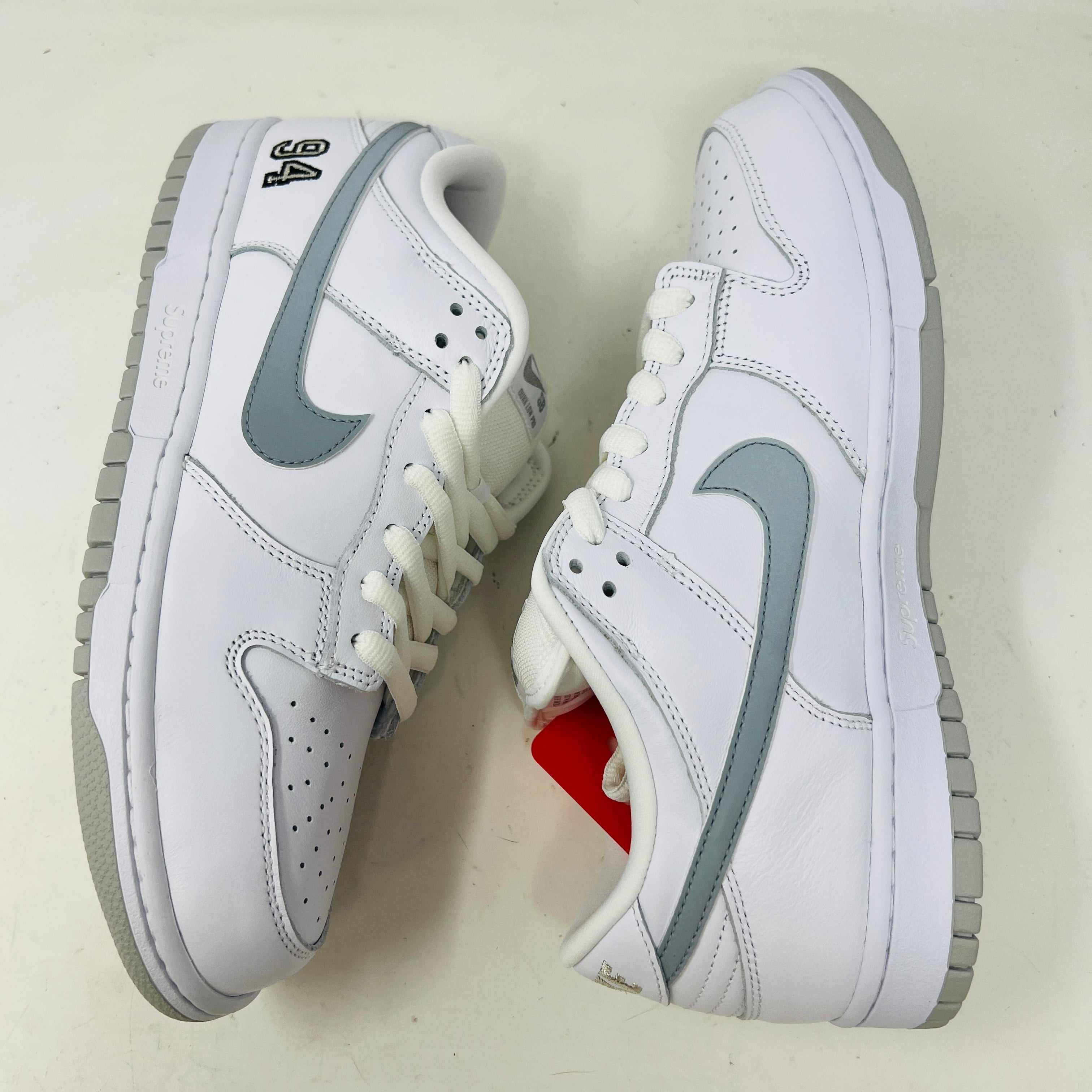 Nike SB Dunk Low Supreme 94 White Metallic Silver
